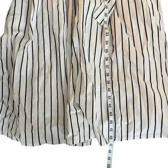 Scoop Belted Halter Midi Dress Women's L White Black Lined Minimalist - Picture 8 of 8